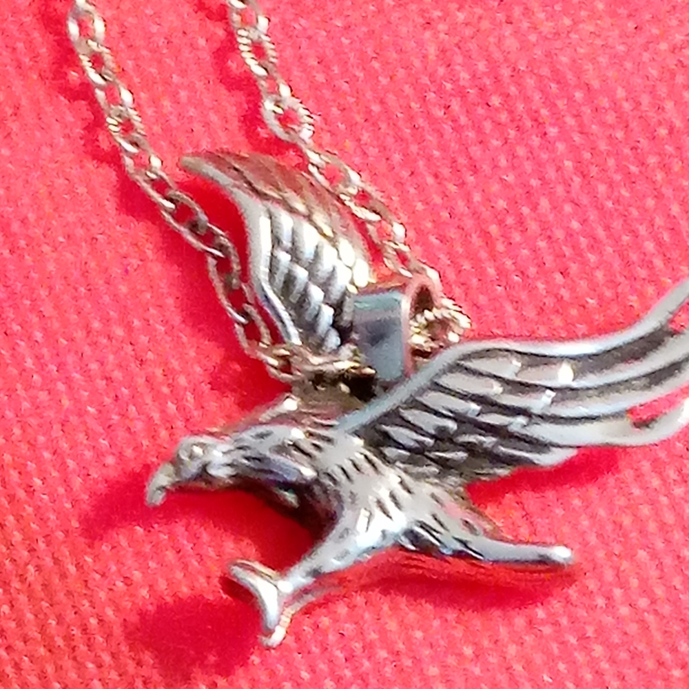 Silver Eagle Pendant Necklace
